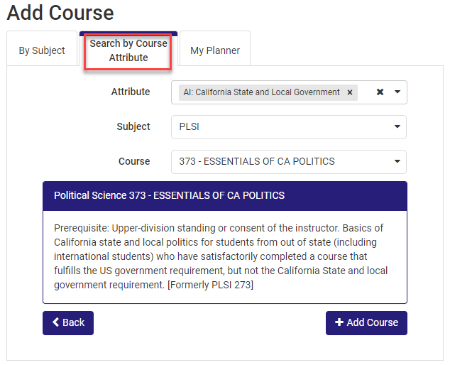 Add course menu by course attribute